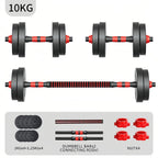 Mancuernas ajustables de 10/15/20/30/40 kg, juego de pesas multiusos con barras rectas y mangos antideslizantes, pesas ajustables para culturismo y fitness en el gimnasio en casa.