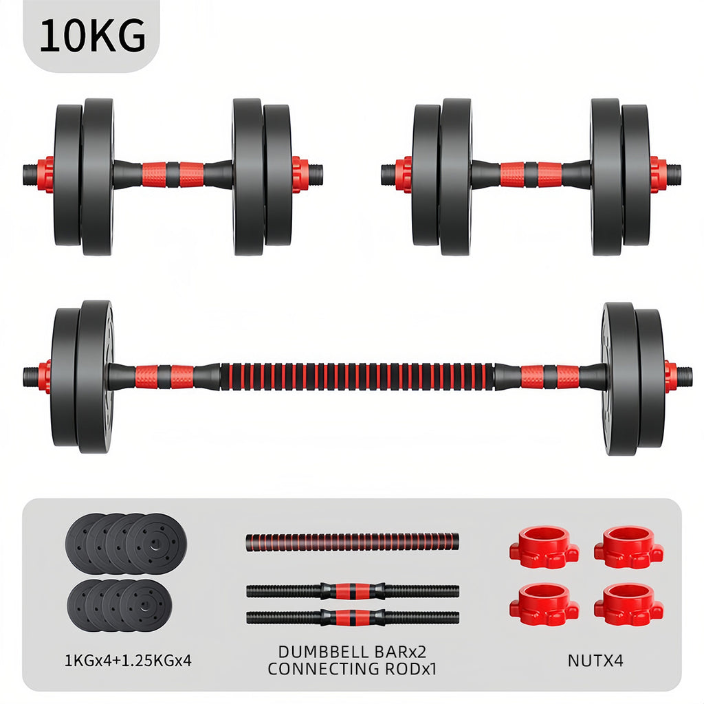 Mancuernas ajustables de 10/15/20/30/40 kg, juego de pesas multiusos con barras rectas y mangos antideslizantes, pesas ajustables para culturismo y fitness en el gimnasio en casa.