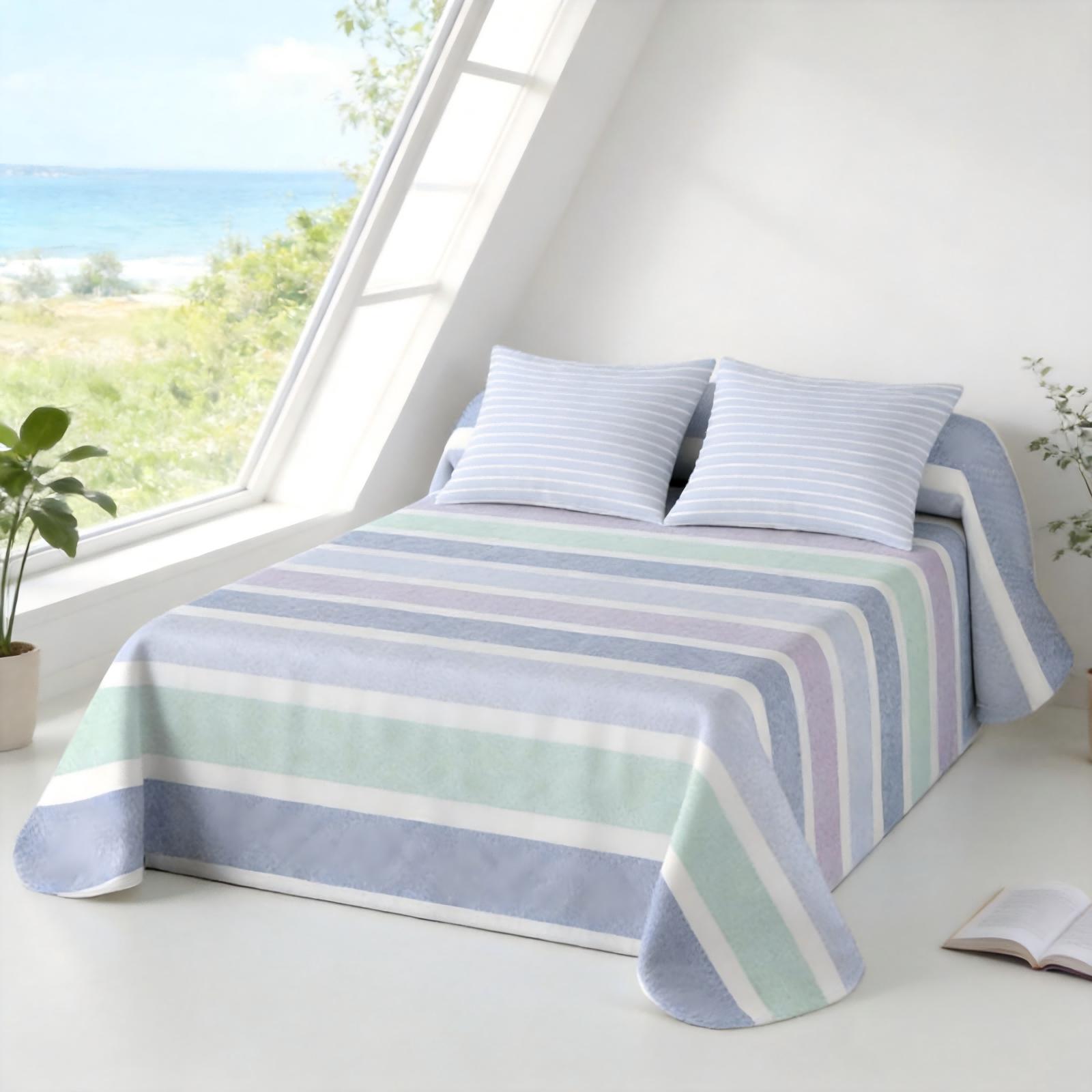 Colcha Reversible de Verano Bouti, Edredón de Microfibra Estampado, Ligera y Transpirable para Todas las Estaciones, Manta Fina para Primavera y Verano (Sin Fundas de Almohada)