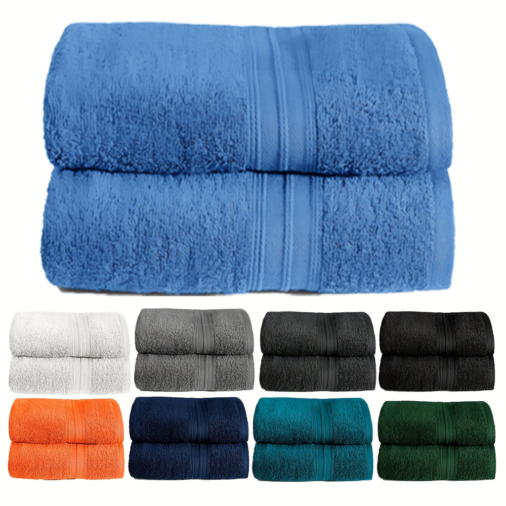 Paquete de 2 Toallas 100% Algodón 550gsm Extra Suaves, Super Absorbentes y Secado Rápido – Paños para Manos, Baño o Invitados 30x50cm, 50x100cm, 70x140cm - 9 Colores Disponibles