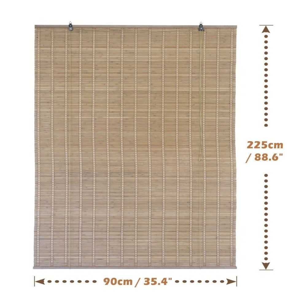 Cortina Persiana de Madera Incluye Accesorios, Estor de Bambú Enrollable para Ventana y Puerta (DIMENSIONES ANCHO X LARGO)