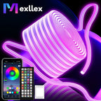 Tira de LED Neon RGB Inteligente Mejorada de Mexllex con Control por App/Control Remoto, Varios Modos, Funciones de Temporizador y Sincronización de Música para Gaming y Decoración de Habitaciones