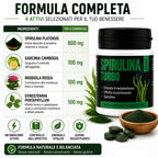 Spirulina Turbo – Suplemento Dietético a Base de Espirulina – 60 Tabletas Veganas de 500 mg – Apoyo para la Rutina Diaria y el Bienestar