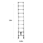 Escalera Telescópica de Acero Galvanizado Extensible y Plegable 2 a 4,4 Metros | Altura Ajustable por Peldaños con Cierre de Seguridad | Certificada EN131 para Uso Profesional y Doméstico | Base Antideslizante con Pies de Goma | Ideal para Reformas, Jardí