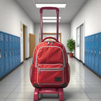 Carrito, carrito para mochila escolar, resistente y duradero, color sólido clásico, portátil y cargable, ligero y ahorrador de mano de obra, azul, rojo oscuro, negro, rojo