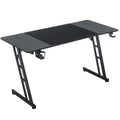 Mesa Gaming Mesa Gaming Escritorio Negro Tapa de Fibra de Carbono Mesa de Ordenador Gamer Mesa de PC Ergonómica con Agujero para Cables