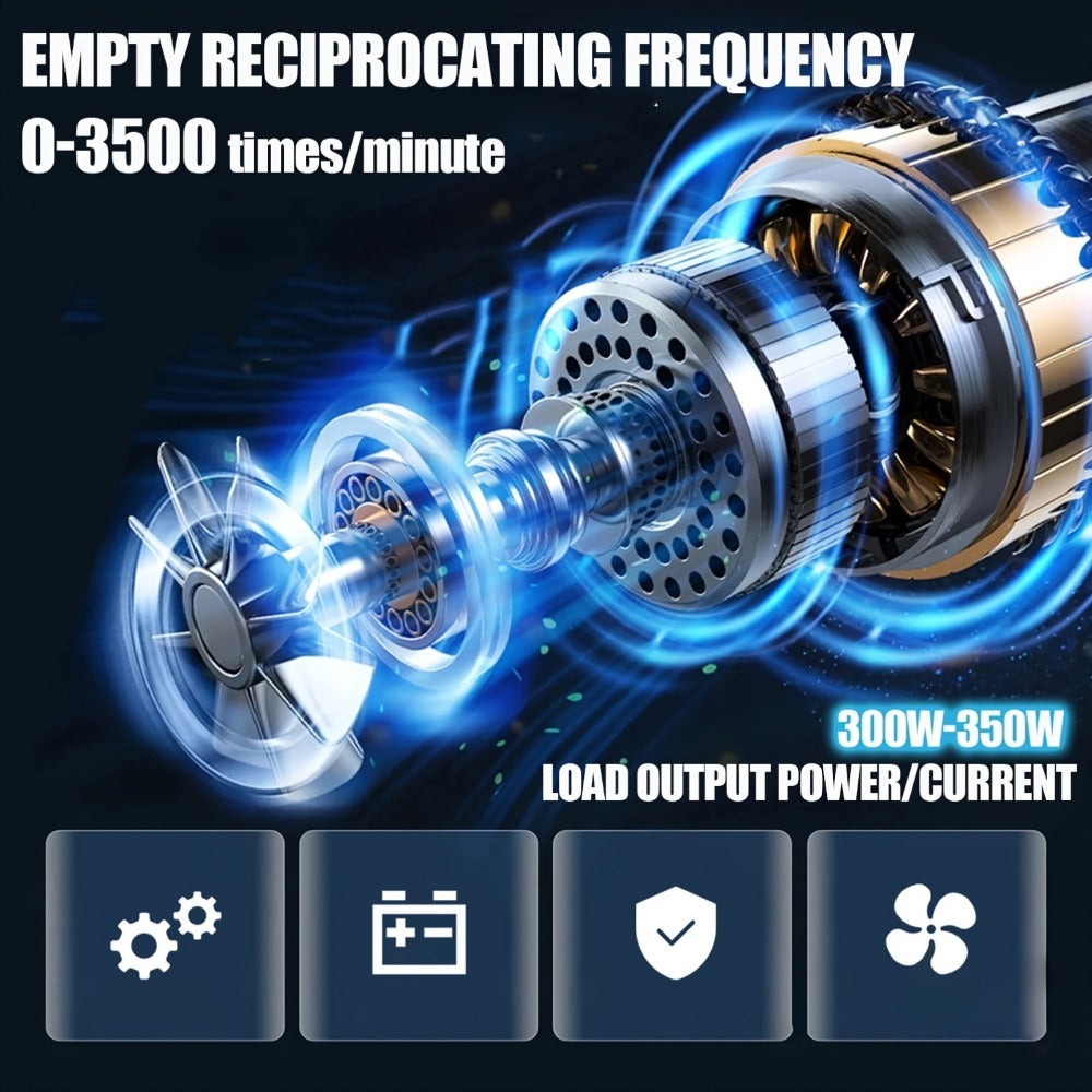 Sierra Recíproca Inalámbrica, Sierras Eléctricas de 18V, Sierra Eléctrica de Velocidad Variable 0-3500SPM con 2 Baterías de 3.0Ah Compatibles con Makita, 4 Hojas de Sierra, Cargador Rápido, Luz LED, para Corte de Madera, Metal y PVC