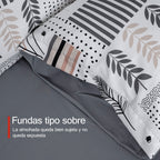H HANSEL HOME Juego de Funda Nórdica Microfibra Transpirable – Set de Ropa de Cama con Funda de Edredón y Fundas de Almohada – Conjunto 2/3 Piezas para Dormitorio