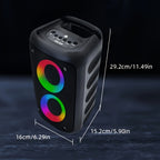 Altavoz Bluetooth | Altavoz Boombox Inalámbrico con Subwoofer: Gran Altavoz Estéreo para Exteriores Equipado con Iluminación RGB y Capacidad TWS