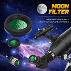Telescopio refractor de 80 mm para observación de estrellas y luna | diseño funcional