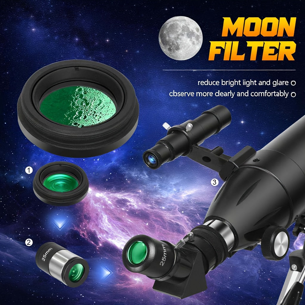 Telescopio refractor de 80 mm para observación de estrellas y luna | diseño funcional