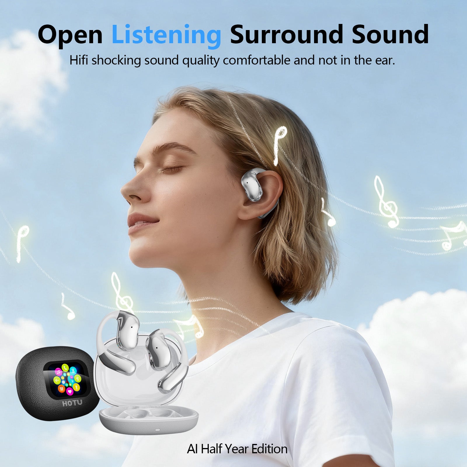 Auriculares Bluetooth | Auriculares de Traducción en Tiempo Real, Traductor de IA para 144 Idiomas, Auriculares Inalámbricos con Reducción de