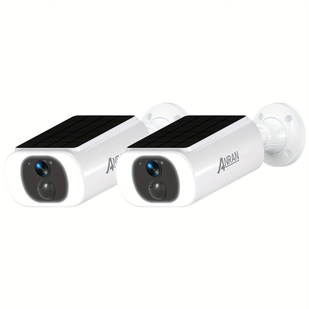 ANRAN Cámara de Seguridad Solar, Perfecta para Monitoreo de Jardín, Exterior, Wifi Inalámbrico, Alimentada por Batería, Visión Nocturna a Color, Detección de Movimiento PIR, Audio Bidireccional