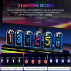 Reloj digital RGB de tubo Nixie con luz de noche y cable USB, reloj analógico IPS que brilla, compatible con calibración de hora Wi-Fi, control por aplicación, modo clima, para decorar escritorio, habitación, para regalo