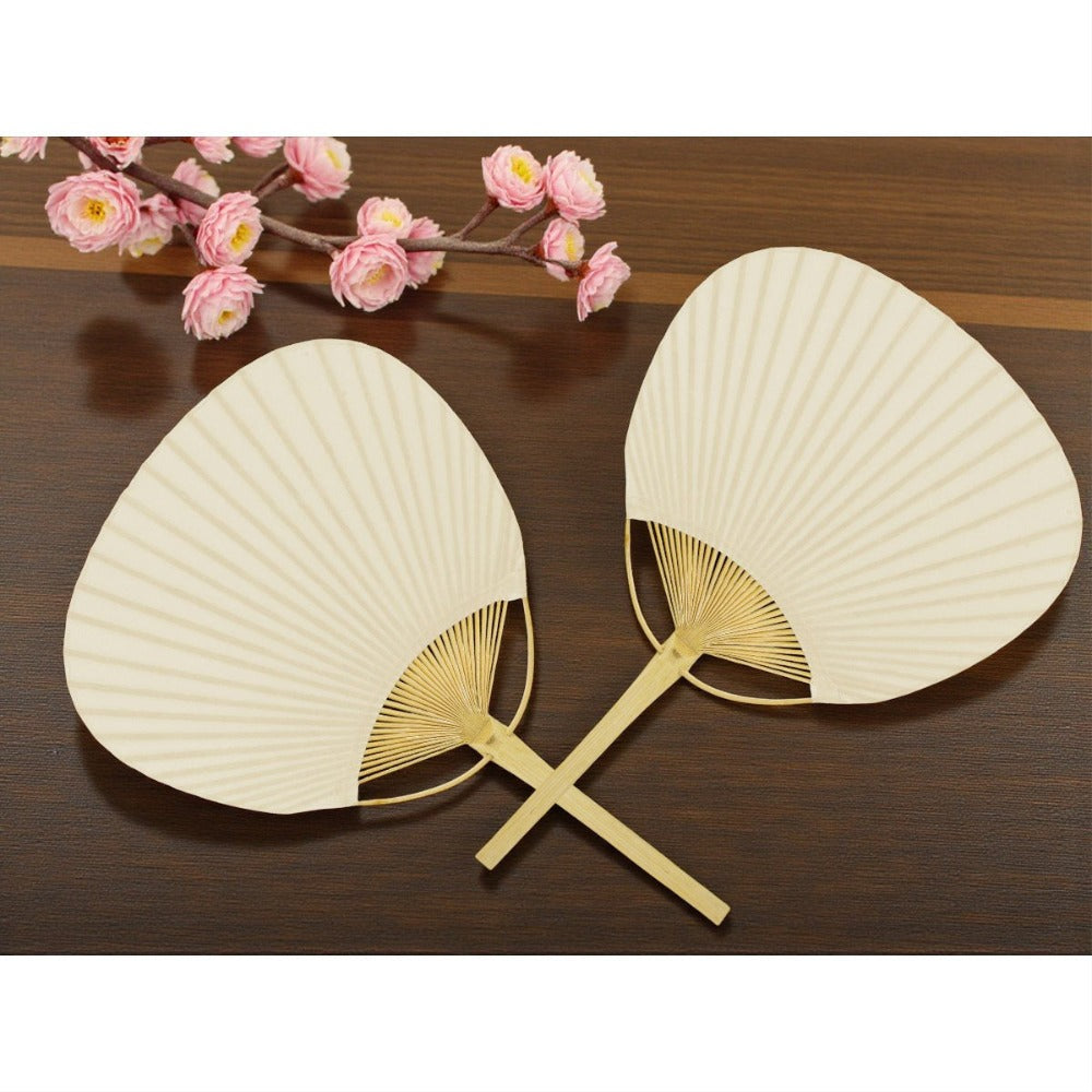 Lote de 2/10/20 abanico de bambú y papel color beige para detalles de invitadas de Boda - Regalos para invitados de boda, comuniones, bautizos, aniversarios, ideales para celebraciones, fiestas y eventos al aire libre