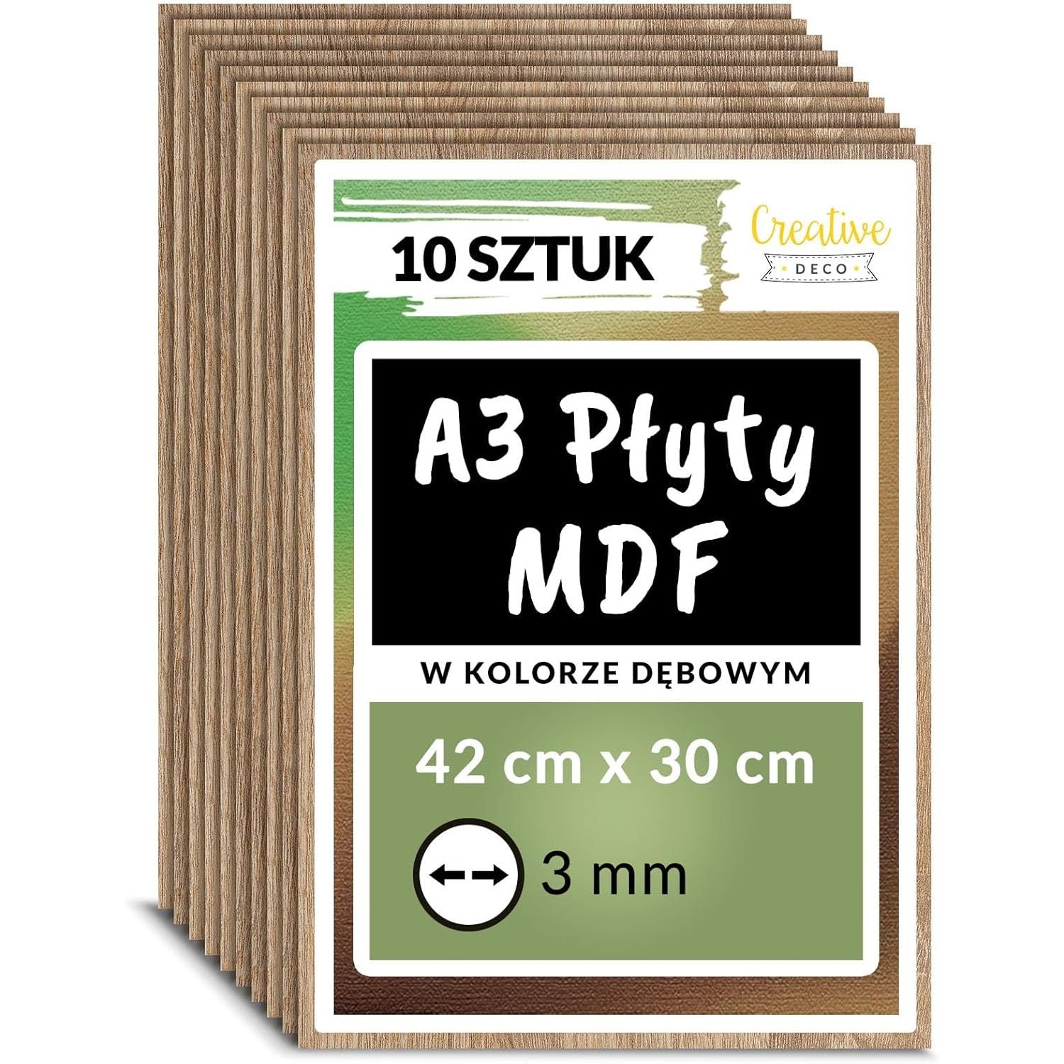 10 X Tableros de Roble A3 | 420 X 300 X 3 Mm | Tableros para Bricolaje y Trabajo Manual | Ideal para Pirógrafo, Corte Láser, Modelado, Fresado, Plotter CNC, Rompecabezas Decorativos Creativos