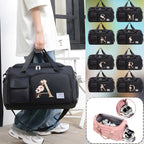 Bolsa de viaje, maleta, bolsa de viaje floral con letras, gran capacidad con múltiples compartimentos y sección para zapatos, regalo de San Valentín para mamá, maestra, mejor amiga, enfermera, correa de hombro ajustable, para ropa, cosméticos, portátil, i