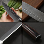 Juego de 8 cuchillos, Cuchillo de chef, Cuchillo de cocina universal, Acero inoxidable alemán, Mangos ergonómicos de Pakkawood para restaurante doméstico