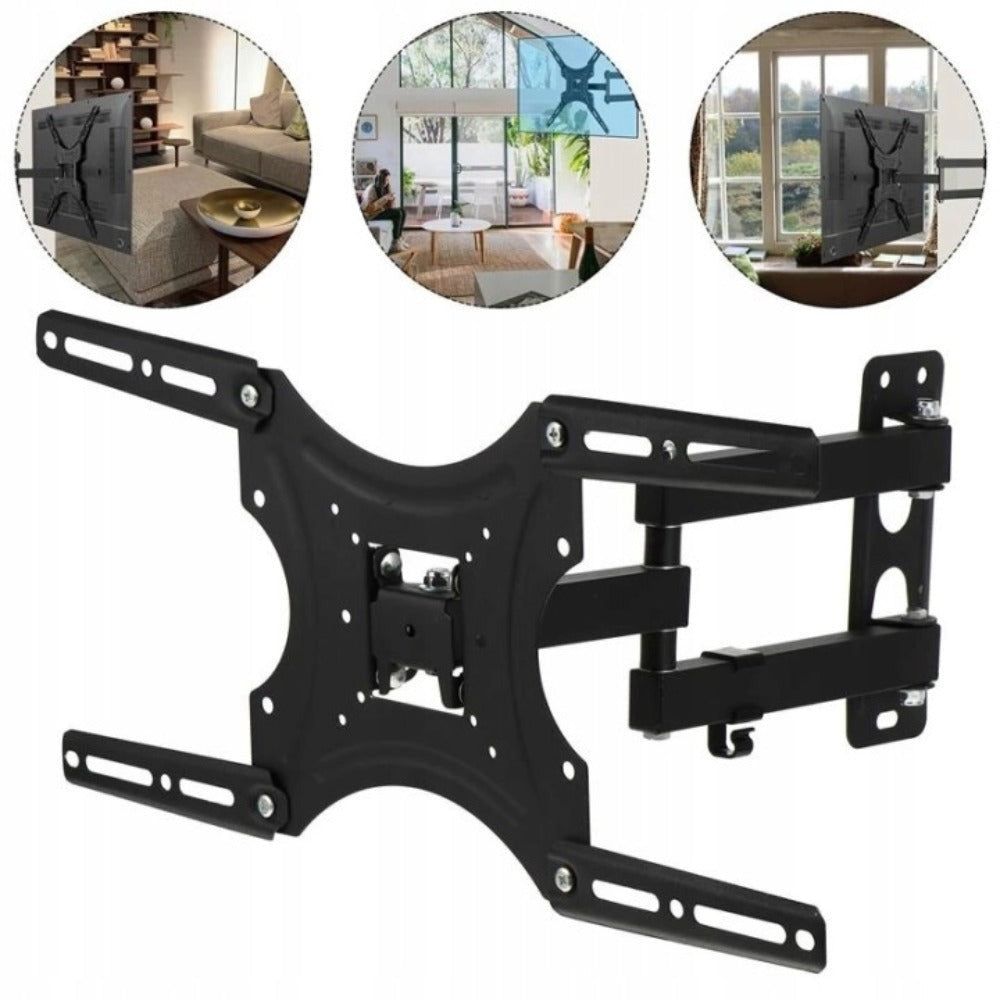Soporte giratorio para TV LCD LED de 32" - 55" con brazo 3D USB ajustable. Soporte de pared giratorio para TV y monitor de PC. Brazo de acero 3D ajustable con capacidad de carga de 22 kg. Soporte de TV móvil con alcance de 50 cm y organizador de cables. S