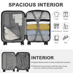 1 pieza de maleta de cabina de 20 pulgadas (55 cm) de ABS prémium con candado de combinación seguro para viajes sin esfuerzo, regreso a clases, regalo de vacaciones