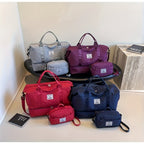 Set de Bolso Duffel de Viaje, Bolso de Fin de Semana para Mujer con Bolso de Hombro, Bolso de Mano de Noche con Compartimento para Zapatos, Bolso de Gimnasio para Yoga con Bolsa para Zapatos con Bolsillo Húmedo, Bolso de Hospital para el Trabajo de Parto