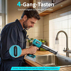Pistola de cartuchos eléctrica compatible con batería Makita de 18V, para decoración del hogar con 4 velocidades ajustables, jeringa de silicona profesional para batería para cartuchos de 300ml (sin batería)