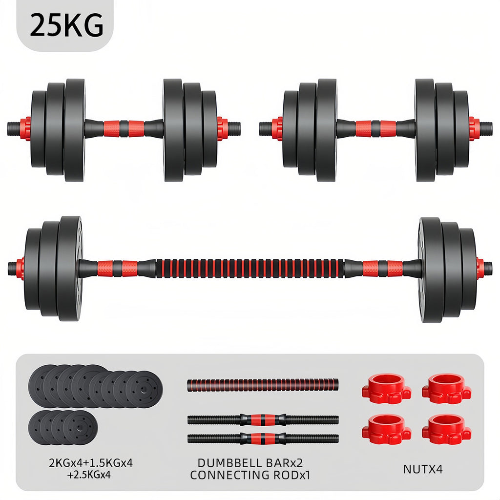 Mancuernas ajustables de 10/15/20/30/40 kg, juego de pesas multiusos con barras rectas y mangos antideslizantes, pesas ajustables para culturismo y fitness en el gimnasio en casa.