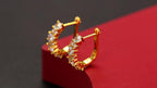 Un par de aretes de aro de plata de ley 925 para mujer, peso total del producto (1.2g) para incrustaciones de circonita, peso total del producto (6.14g) para estilo dorado, peso total del producto (5.15g) para estilo plateado. Regalos perfectos para mujer