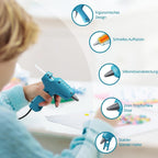 Pistola de pegamento termofusible Tilswall, pistola de pegamento termofusible de 20 W con 30 barras de pegamento termofusible, calentamiento rápido, diseño antigoteo, pistola de pegamento termofusible, barras de pegamento para manualidades de bricolaje, a