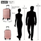 Maleta de mano Kono ligera de ABS de 56 cm (20 pulgadas), carcasa rígida, maleta de cabina, equipaje de viaje, perfecta para regalos de vacaciones de regreso a clases.