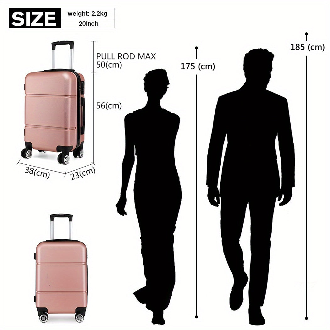 Maleta de mano Kono ligera de ABS de 56 cm (20 pulgadas), carcasa rígida, maleta de cabina, equipaje de viaje, perfecta para regalos de vacaciones de regreso a clases.
