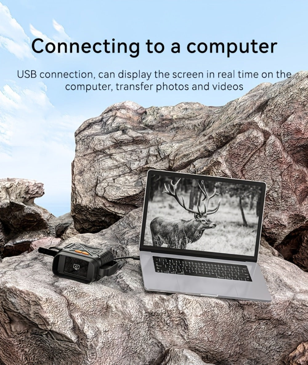 Binoculares de visión nocturna 4K HD, gafas de visión nocturna con pantalla de 3 pulgadas y linterna, adecuadas para la caza al aire libre en la oscuridad, seguridad para acampar, observación de la vida silvestre, zoom digital 10X, batería incorporada de