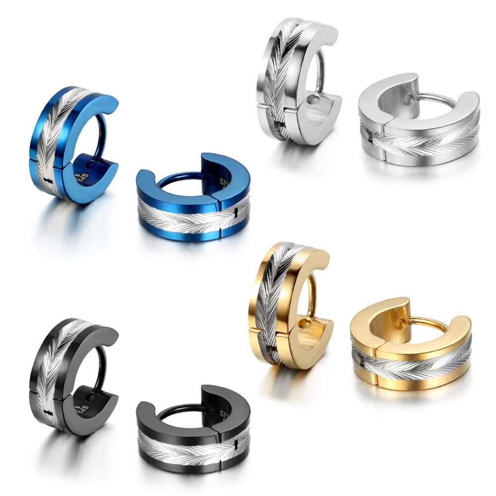 Jewelrywe Aros Pequeños Clásicos Acero Inoxidable Bicolor Aros Huggie Pendientes de Botón para Hombres y Mujeres
