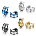 Jewelrywe Aros Pequeños Clásicos Acero Inoxidable Bicolor Aros Huggie Pendientes de Botón para Hombres y Mujeres
