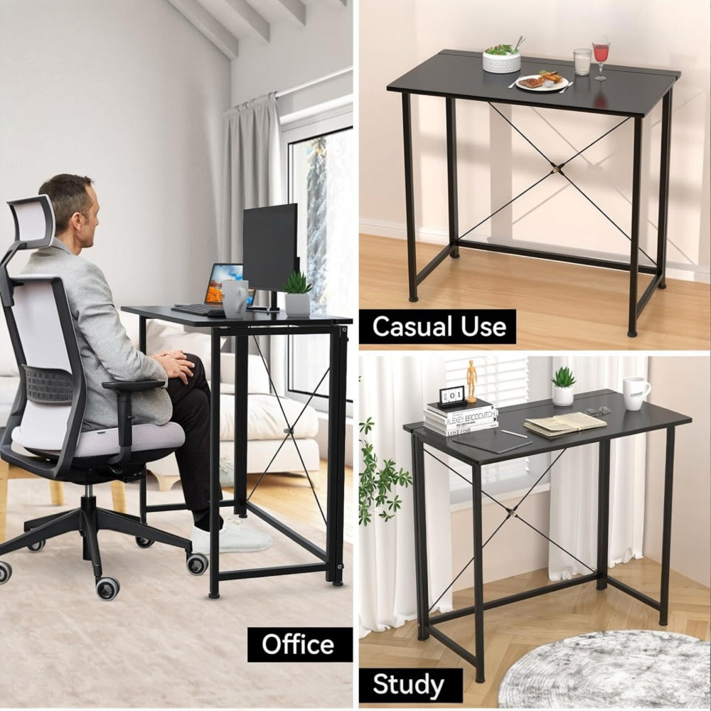 Mesa Escritorio Plegable, Mesa de Oficina Plegable, para Ordenador, Pequeño Mesa Ordenador Plegable Escritorios portátiles para Estudio, Casa Oficina 80x40x75cm