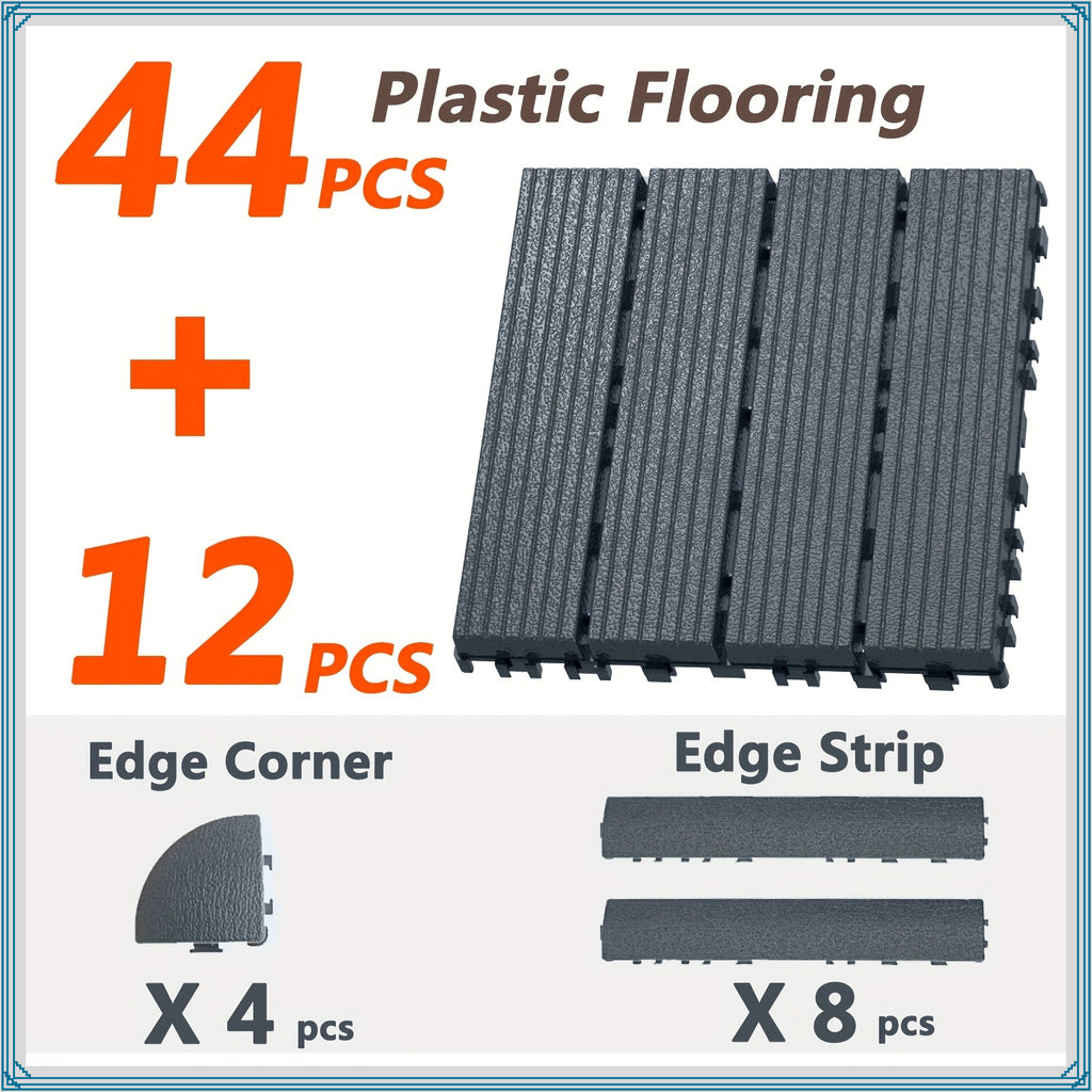 44 piezas de baldosas de composite para terraza exterior de 29.97 X 29.97 cm, pisos entrelazados para terraza, baldosas de piso de terraza rápidas, pisos impermeables para patio, balcón, jardín y exteriores, 44 baldosas por caja de 43.05 pies cuadrados, 1