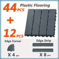 44 piezas de baldosas de composite para terraza exterior de 29.97 X 29.97 cm, pisos entrelazados para terraza, baldosas de piso de terraza rápidas, pisos impermeables para patio, balcón, jardín y exteriores, 44 baldosas por caja de 43.05 pies cuadrados, 1