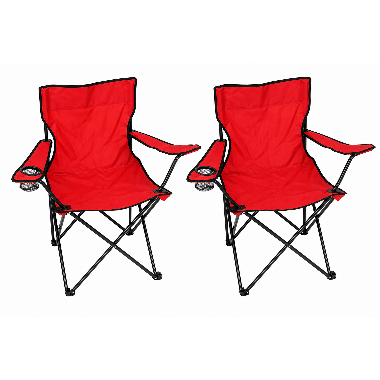 Pack de 2 Sillas de Camping Plegable, Silla Portátil Resistente para Exterior, Jardin, Playa, Terraza, Con Reposabrazos, Fácil Transporte 80x45x80cm