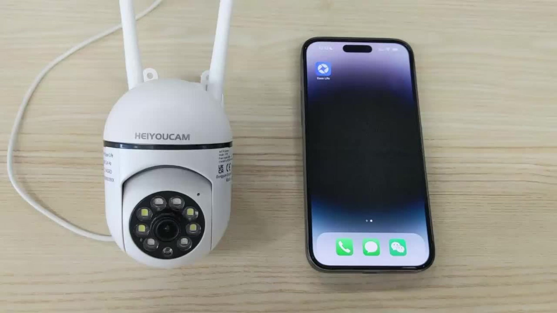 Viernes 2 piezas Cámara de seguridad WiFi Ease Life APP 1080P HD, visión nocturna a color, audio bidireccional, /inclinación/zoom 360, seguimiento y detección de movimiento para seguridad del hogar, foco y sirena, con cable