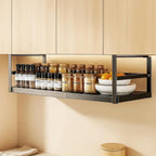 Estante de almacenamiento ajustable para colocar debajo del mueble, organizador de cocina expandible de 45 a 63 cm, estante colgante de metal para especias, frascos, cuencos, organizador que ahorra espacio para cocina, despensa o baño, estantes multiusos