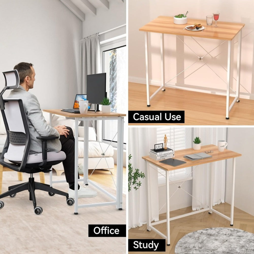 Mesa Escritorio Plegable, Mesa de Oficina Plegable, para Ordenador, Pequeño Mesa Ordenador Plegable Escritorios portátiles para Estudio, Casa Oficina 80x40x75cm