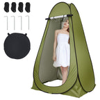 Carpa Portátil de Privacidad para Exteriores - Montaje Instantáneo para Ducha, Baño y Cambio de Ropa con Diseño Ovalado en Forma de Cúpula, Refugio Ligero Verde para Baño Pop-Up en RV, Playa, Jardín, Caravana (No Necesario)