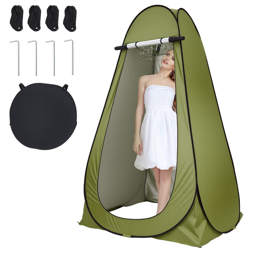 Carpa Portátil de Privacidad para Exteriores - Montaje Instantáneo para Ducha, Baño y Cambio de Ropa con Diseño Ovalado en Forma de Cúpula, Refugio Ligero Verde para Baño Pop-Up en RV, Playa, Jardín, Caravana (No Necesario)