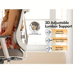 Silla de oficina | Silla de escritorio ergonómica de malla con estructura de respaldo en V, ruedas giratorias de 360 grados, cojín de asiento y