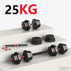 Mancuernas Ajustables de 30 kg, Juego de Pesas con Barra Libremente Combinable con Barras ConexióN, Pesos Fitness para Hombres/Mujeres.