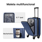 Una Maleta Cabina 55x35x20 Cm. , Equipaje Rígido Expandible De Material ABS, Con Ruedas Giratorias Desmontables Y Cerradura De Combinación, Que Cumple Con La Norma De Equipaje De Mano De 55x40x20 Cm. Ideal Para Adolescentes, Imprescindible Para Viajes En