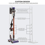Soporte de Aspiradora Compatible con Dyson V15 V12 V11 V10 V8 V7 V6 - DC58/ DC59/ DC62/ DC74 - Organizador de Almacenamiento de Suelo Sin perforar la Pared.