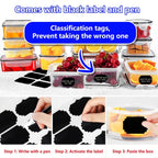 Juego de 48 recipientes para guardar alimentos, loncheras, fiambreras con tapa fácil de cerrar (24 tapas y 24 recipientes) - Contenedor de plástico sellado para uso en salas de alimentos, viajes, equipo para exteriores, para la escuela, organización de la