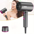 Secador de Pelo Plegable para Viajes con Tecnología de Iones Negativos y Control de Temperatura - 3 Velocidades/Configuraciones de Calor, Botón de Aire Frío, Boquilla Concentradora, Motor sin Escobillas, Estilizador de Secado Rápido, Voltaje (Compatible c
