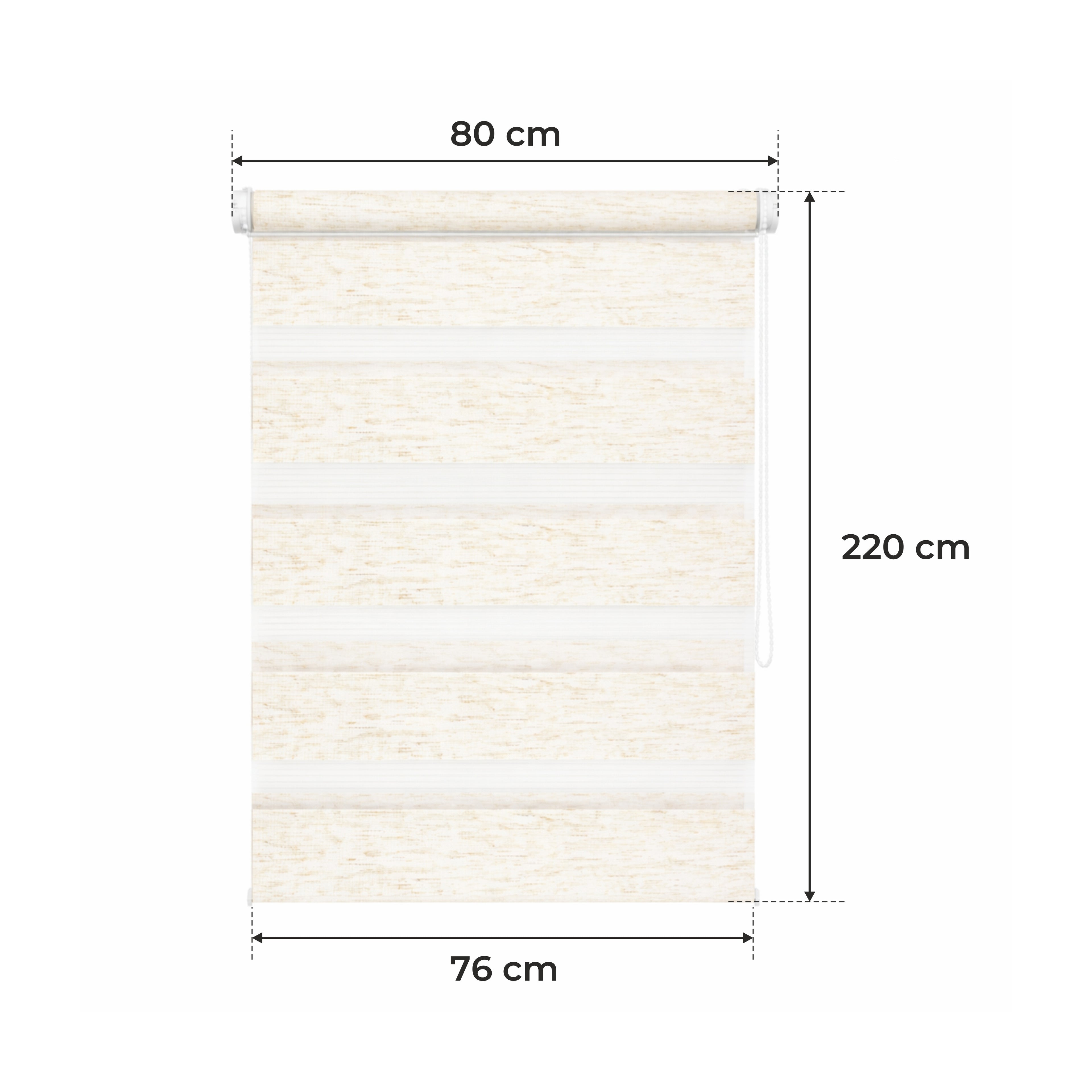 Persiana Día y Noche - Beige Melange - 32 Tamaños - BOJANEK Día y Noche - Instalación No Invasiva en Ventanas, Sin Necesidad de Taladrar, Ajuste por Cadena, Soportes Ajustables para Diferentes Grosos de Ventanas, Diseño Moderno, Protección de Luz y Privac